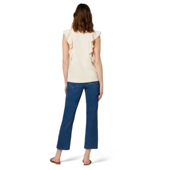 JOE'S • Women’s The Alana Tank Ruffle Shirt Blouse In Natural - Picture 5 of 11